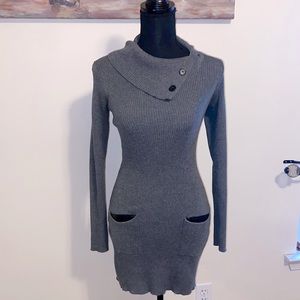 A. Byer grey ribbed turtleneck sweater